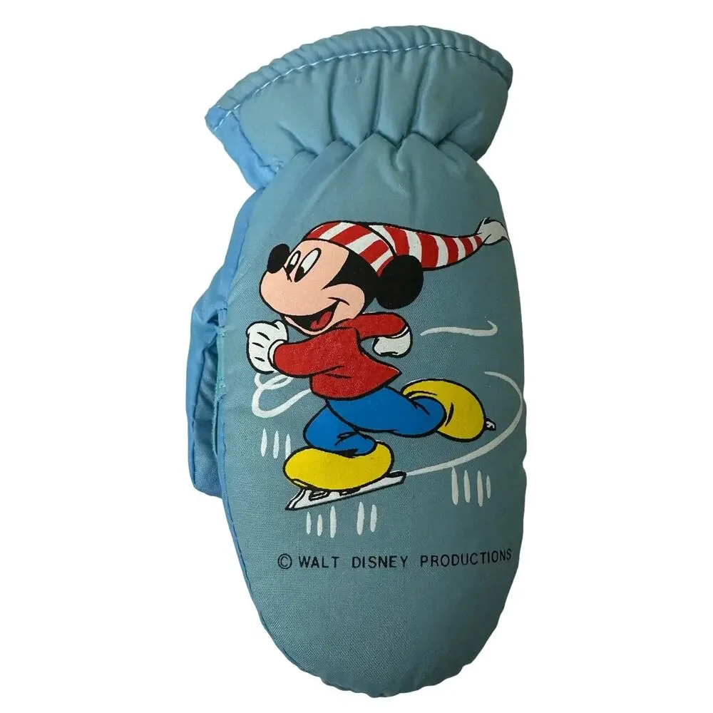 Vintage Walt Disney Mickey Mouse Mittens Baby 0-2‎ Infant Blue Just4Kids